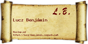 Lucz Benjámin névjegykártya