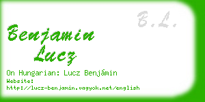 benjamin lucz business card